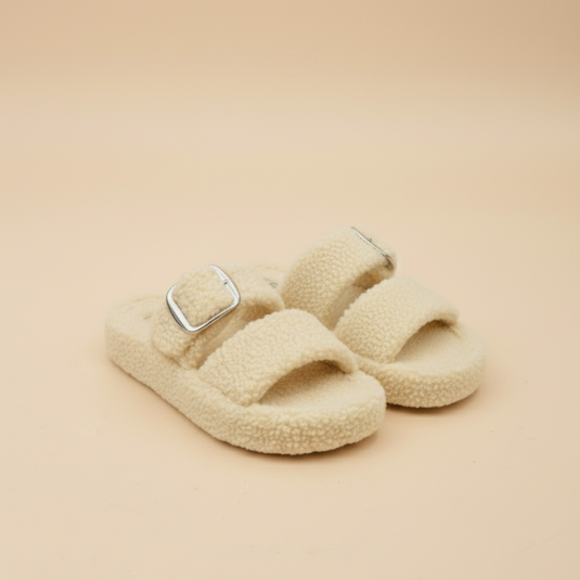 Sherpa Slide Sandals: Cushioned Steps, Adjustable Buckles