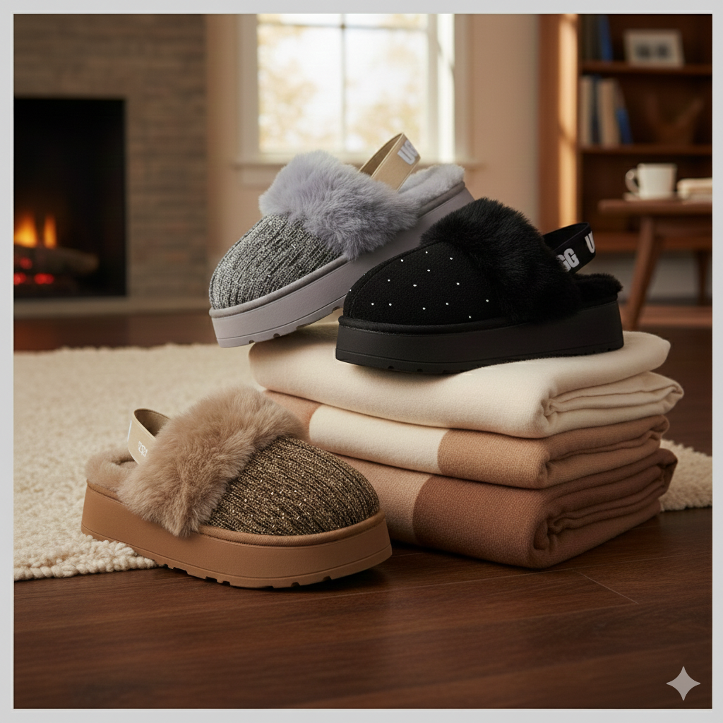 Cozy Faux Fur Slip-On Clogs – Warm Knit Lined Comfort Shoes
