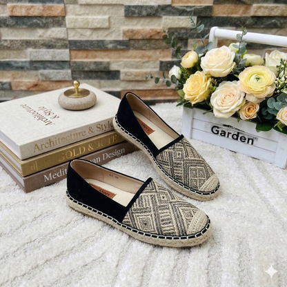 Espadrilles plates tissées pour femmes – Chaussures confortables, légères et élégantes