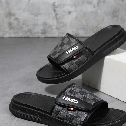 Sandales Coulissantes Confort Réglables HMD pour Hommes – Claquettes Légères et Rembourrées à Enfiler