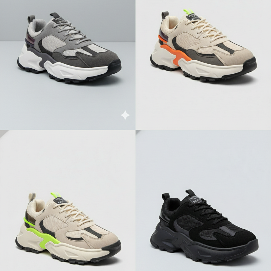 Men's A-2 Chunky Mesh Sneakers: All-Day Comfort, Lugged Grip