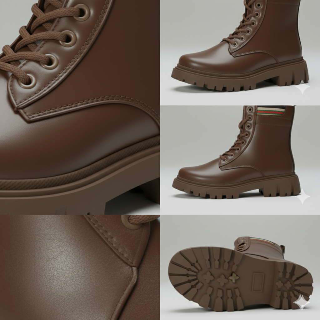 Women’s Chunky Lace-Up Ankle Boots with Lug Sole – Walk Your Color Collection