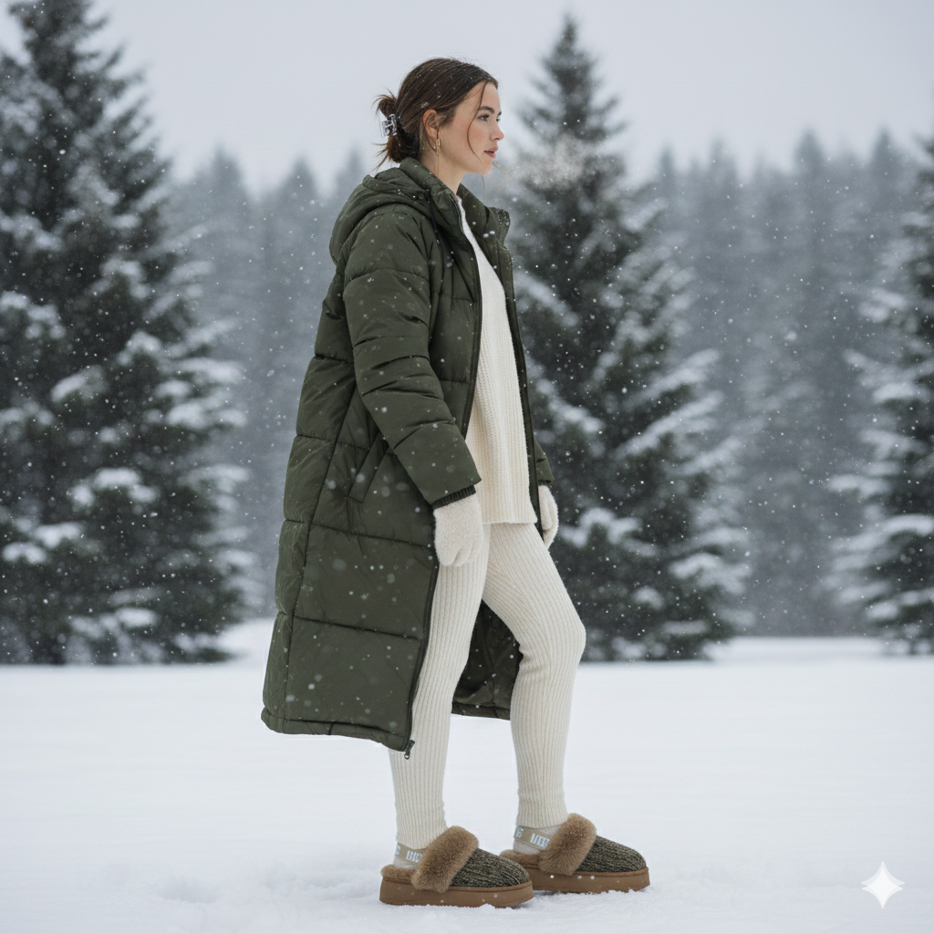 Cozy Faux Fur Slip-On Clogs – Warm Knit Lined Comfort Shoes