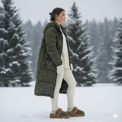 Cozy Faux Fur Slip-On Clogs – Warm Knit Lined Comfort Shoes