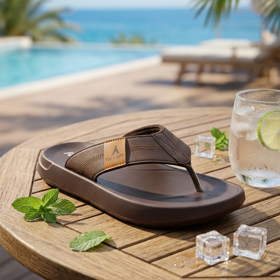 Tongs confortables pour hommes, semelle coussinée douce, sandales de plage antidérapantes, chaussons d'été légers et décontractés