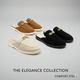 Women’s Elegant Slip-On Mules with Gold Accent – Everyday Comfort Flats