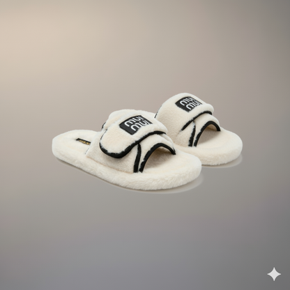 Fluffy Comfort Slides – Soft, Warm & Chic