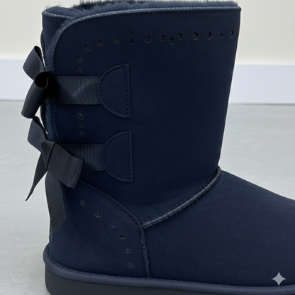 Women’s Cozy Winter Ankle Boots with Fur Lining & Bow Detail – Warm, Stylish & Comfortable