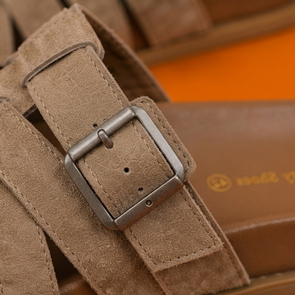 Sandales Confort à Boucle en Daim pour Femme