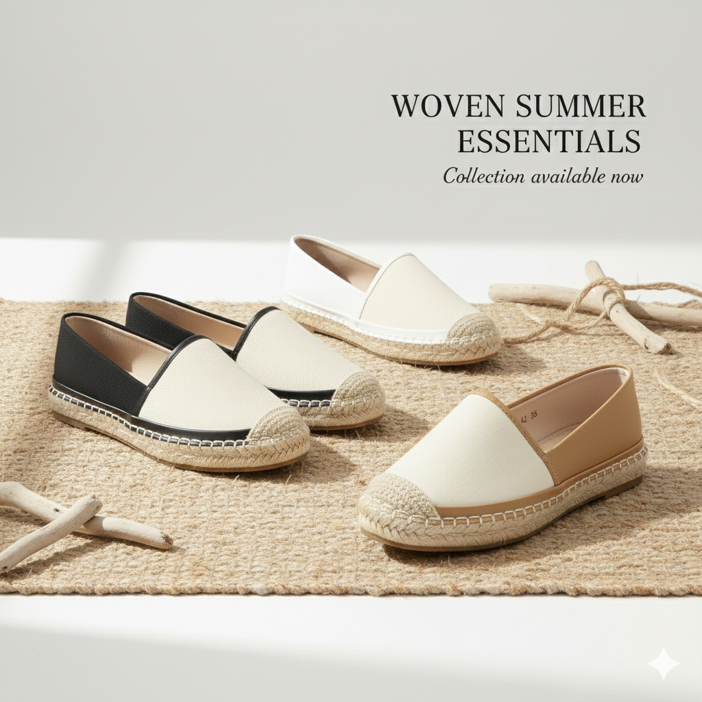 Women’s Classic Espadrille Slip-On Flats – Casual Comfort Shoes