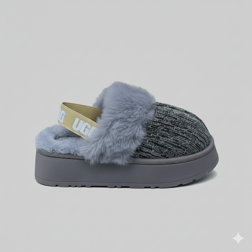 Cozy Faux Fur Slip-On Clogs – Warm Knit Lined Comfort Shoes