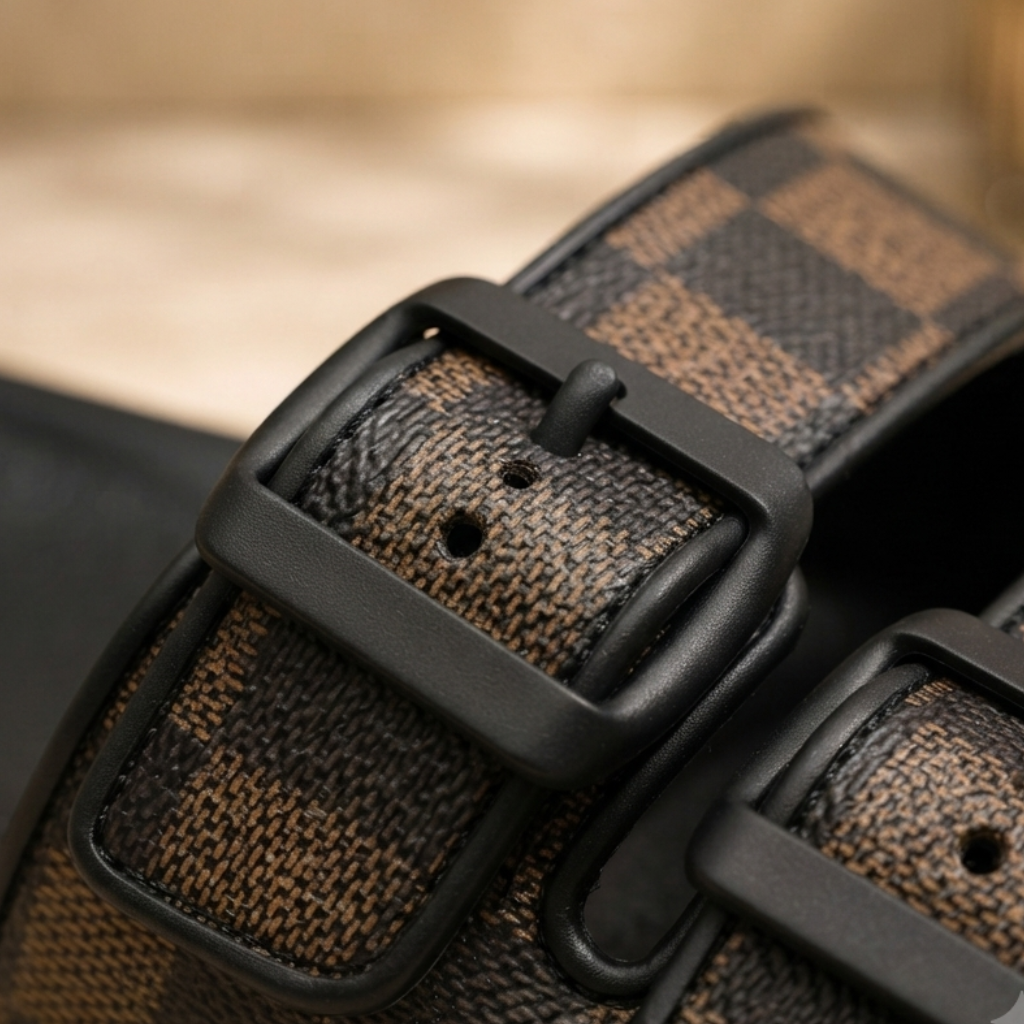 Sandales confortables pour hommes à double boucle – Claquettes décontractées d'été réglables