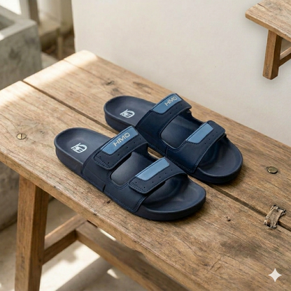 Men’s Dual-Strap Comfort Slide Sandals – Lightweight Casual Slip-On