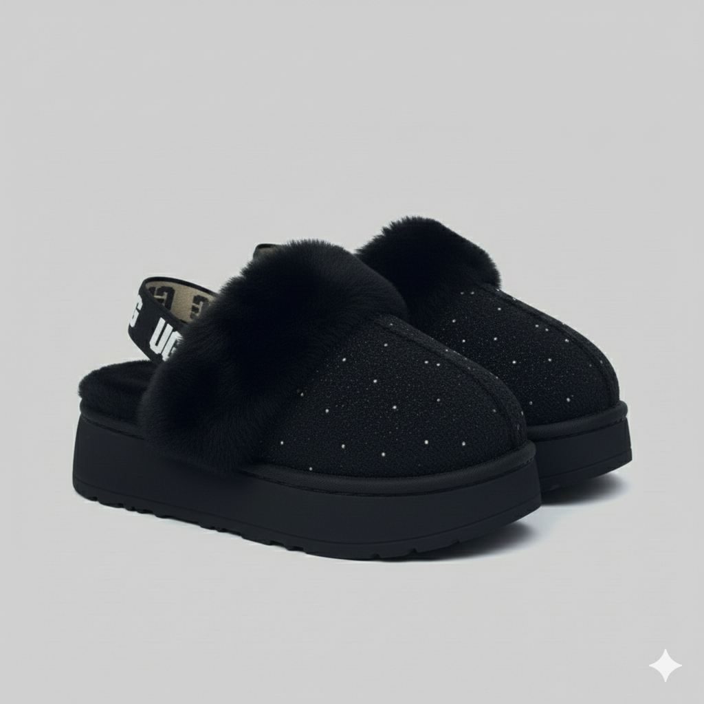 Cozy Faux Fur Slip-On Clogs – Warm Knit Lined Comfort Shoes