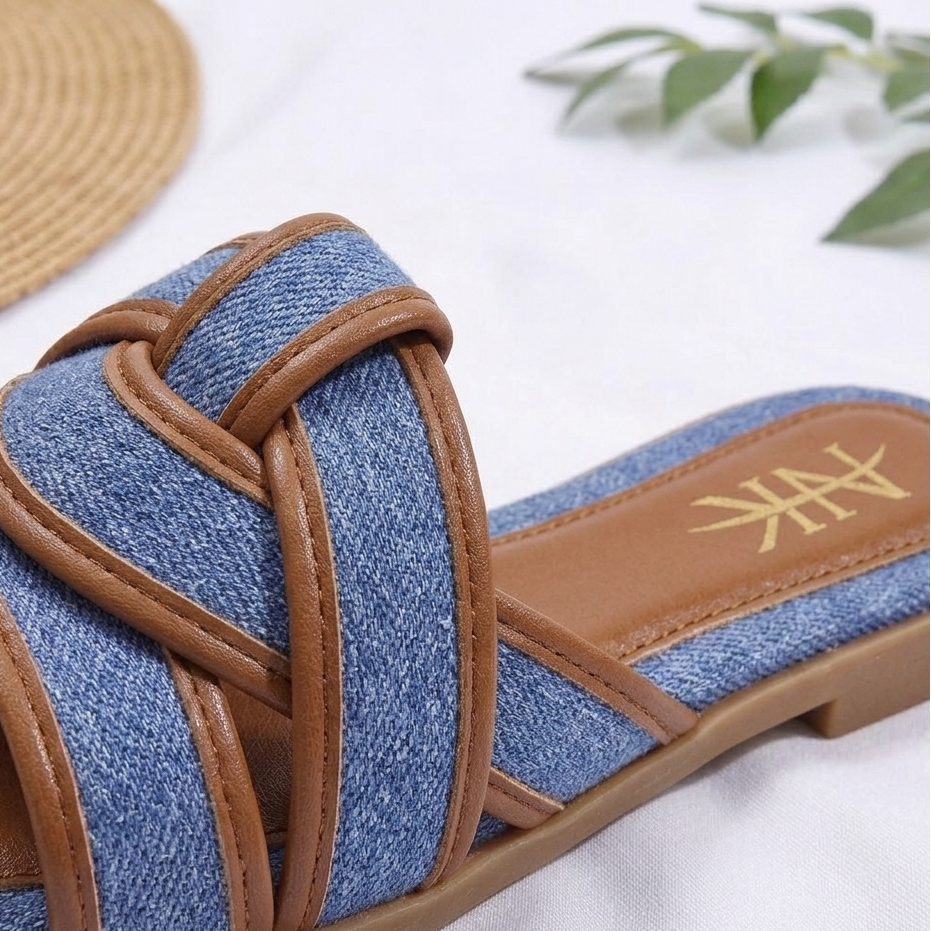 Women's Elegant Woven Slide Sandals – Casual Chic Collection