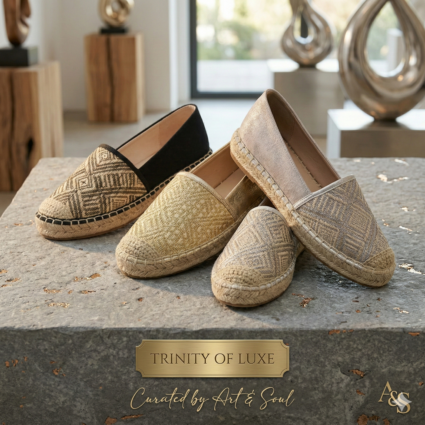 Espadrilles plates tissées pour femmes – Chaussures confortables, légères et élégantes