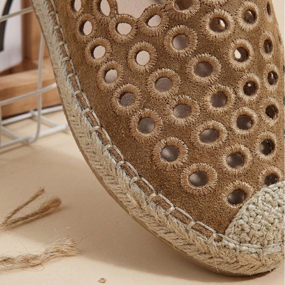 Espadrilles plates ajourées respirantes pour femme – Chaussures décontractées légères à enfiler