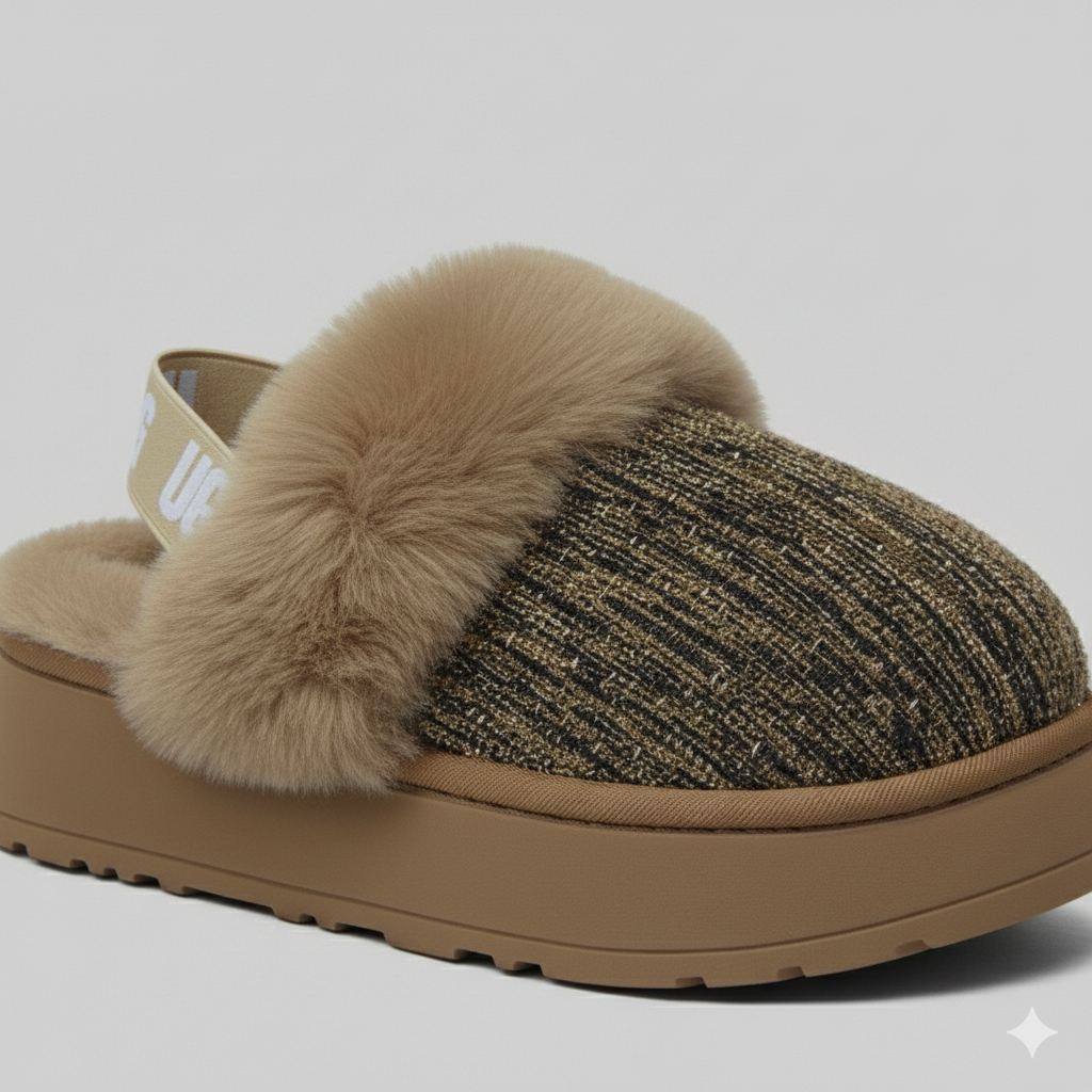 Cozy Faux Fur Slip-On Clogs – Warm Knit Lined Comfort Shoes
