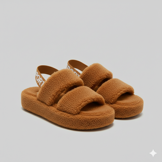 Cozy Platform Sandals: Soft Lift, Stay‑On Heel Band