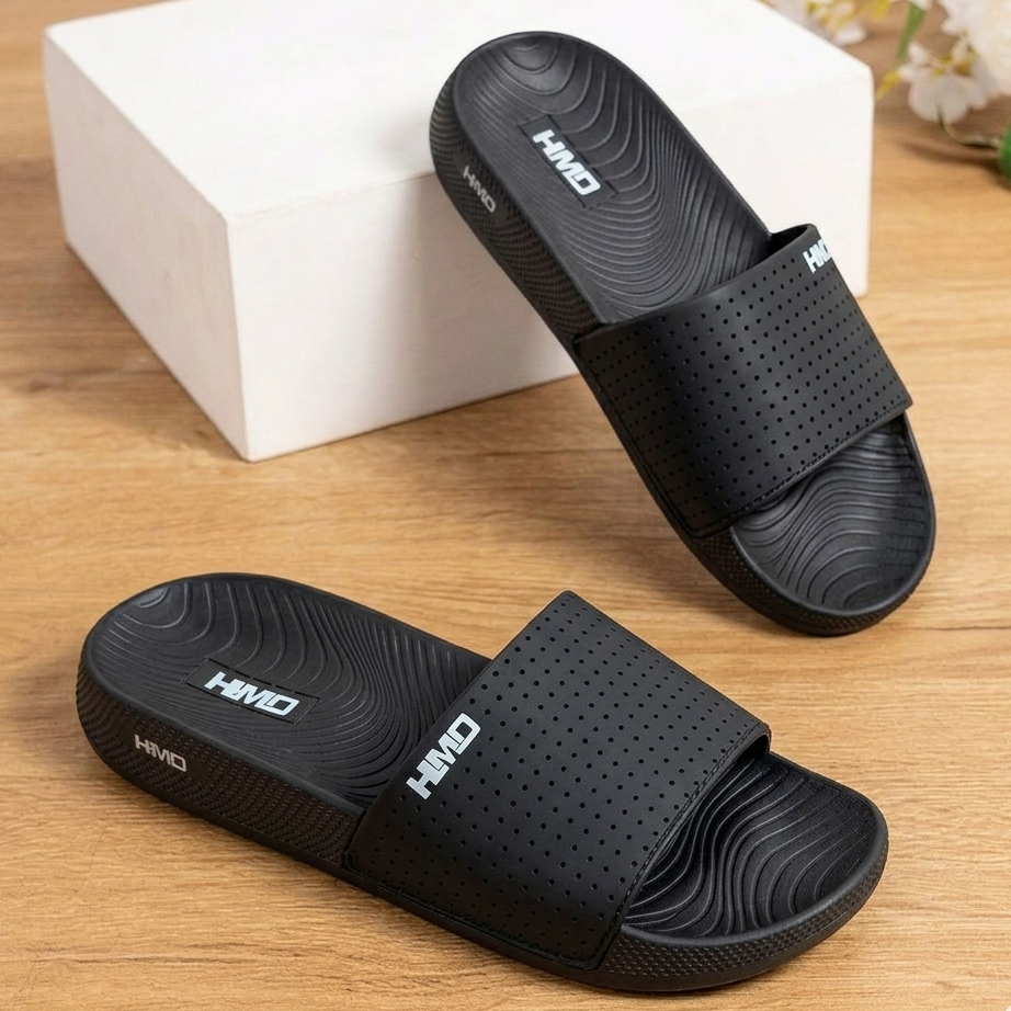 HMD Men’s Comfort Slide Sandals – Lightweight Anti-Slip Bathroom & Casual Slippers