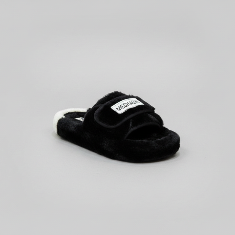 أحذية منزلية نسائية ناعمة مع أشرطة - دافئة، ومريحة مع أشرطة عريضة