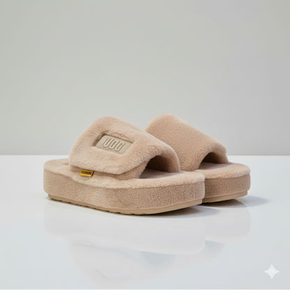 Faux-Fur Platform Slides: Cozy Warmth, Open-Toe Breeze