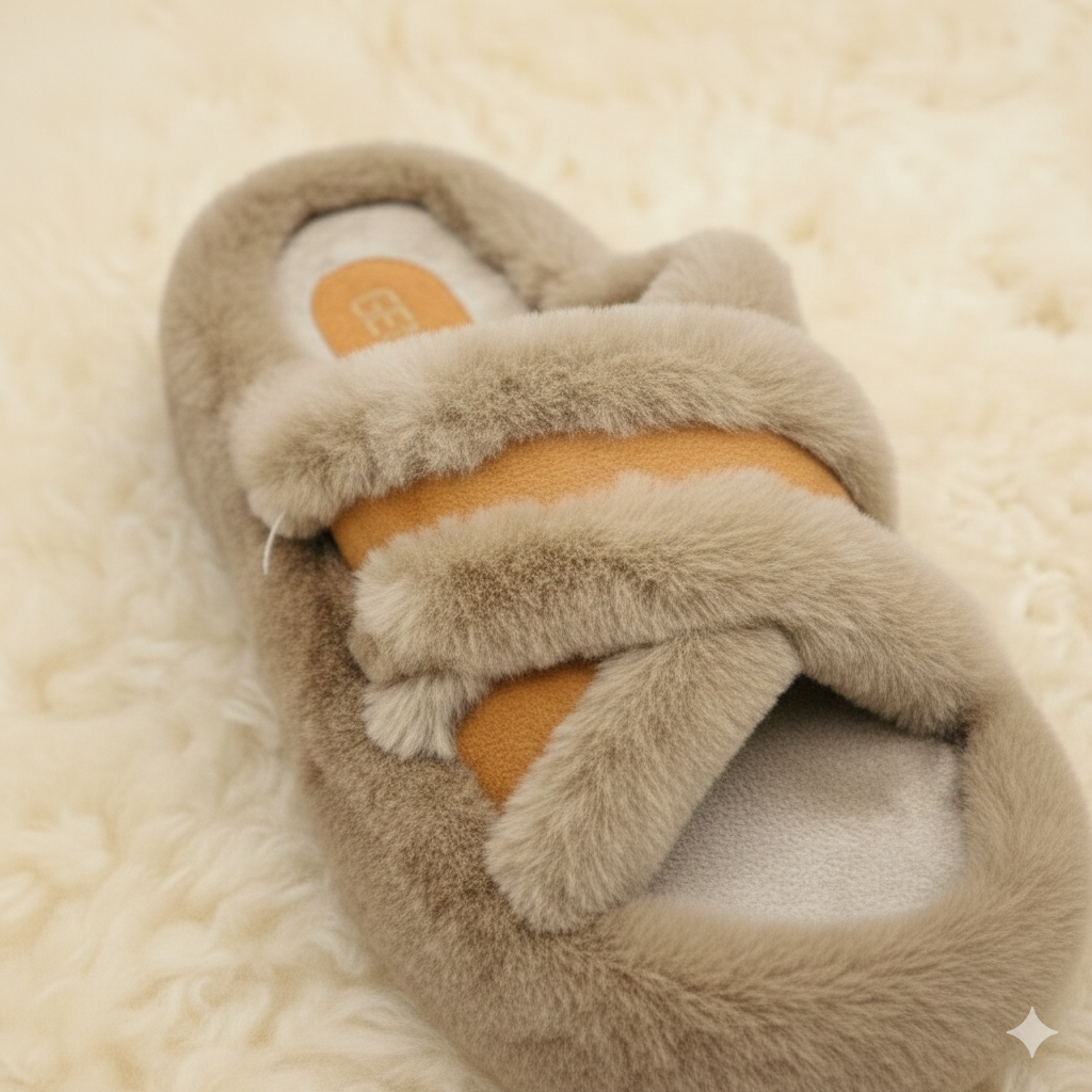 Chaussons souples pour femmes avec semelle épaisse. Design élégant et moderne