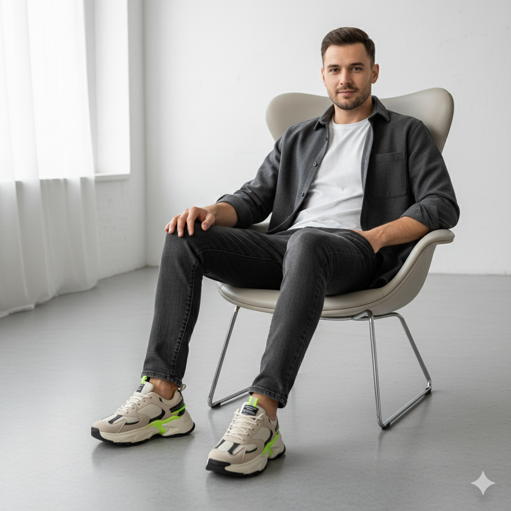 Men's A-2 Chunky Mesh Sneakers: All-Day Comfort, Lugged Grip