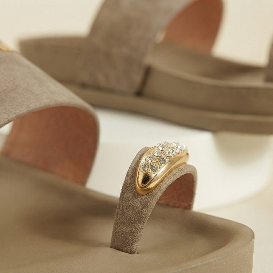 Women's Premium Toe Ring Slide Sandals | Soft Comfort Flat Slip-On Slippers