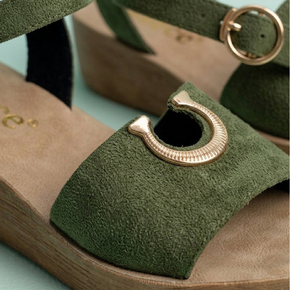 Elegant Comfort Strap Sandals for Women – Cushioned Flat Slip-Ons with Buckle Detail