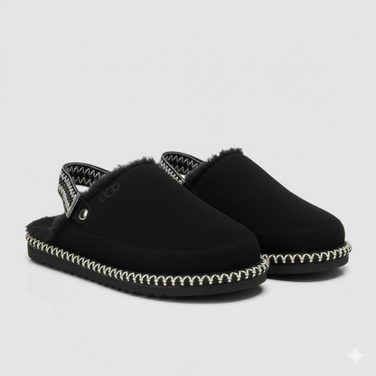 أحذية منزلية مريحة ذات ظهر مفتوح – أحذية شتوية دافئة مبطنة بالصوف