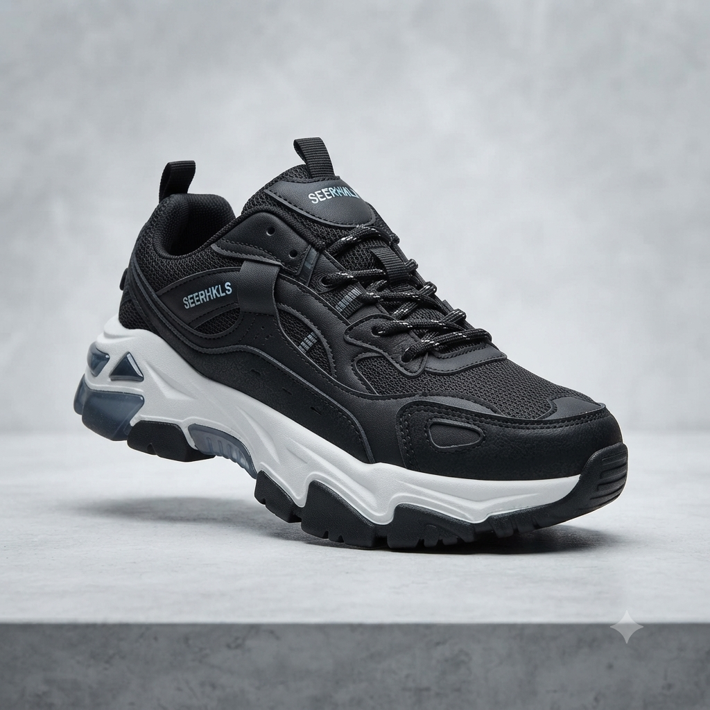 Men’s Sport Sneakers – Black & White