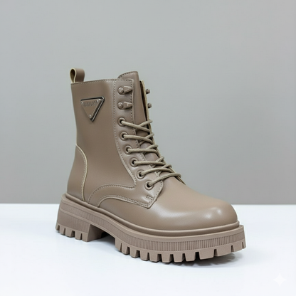 أحذية بوت نسائية سميكة ذات رباطات