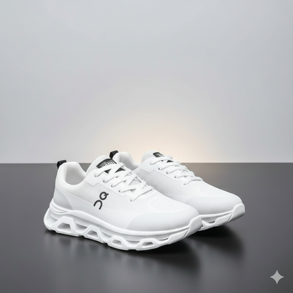 حذاء جري رجالي بتصميم بسيط، قابل للتنفس، منخفض القطع، نعل مطاطي غير قابل للانزلاق، قماش خفيف الوزن