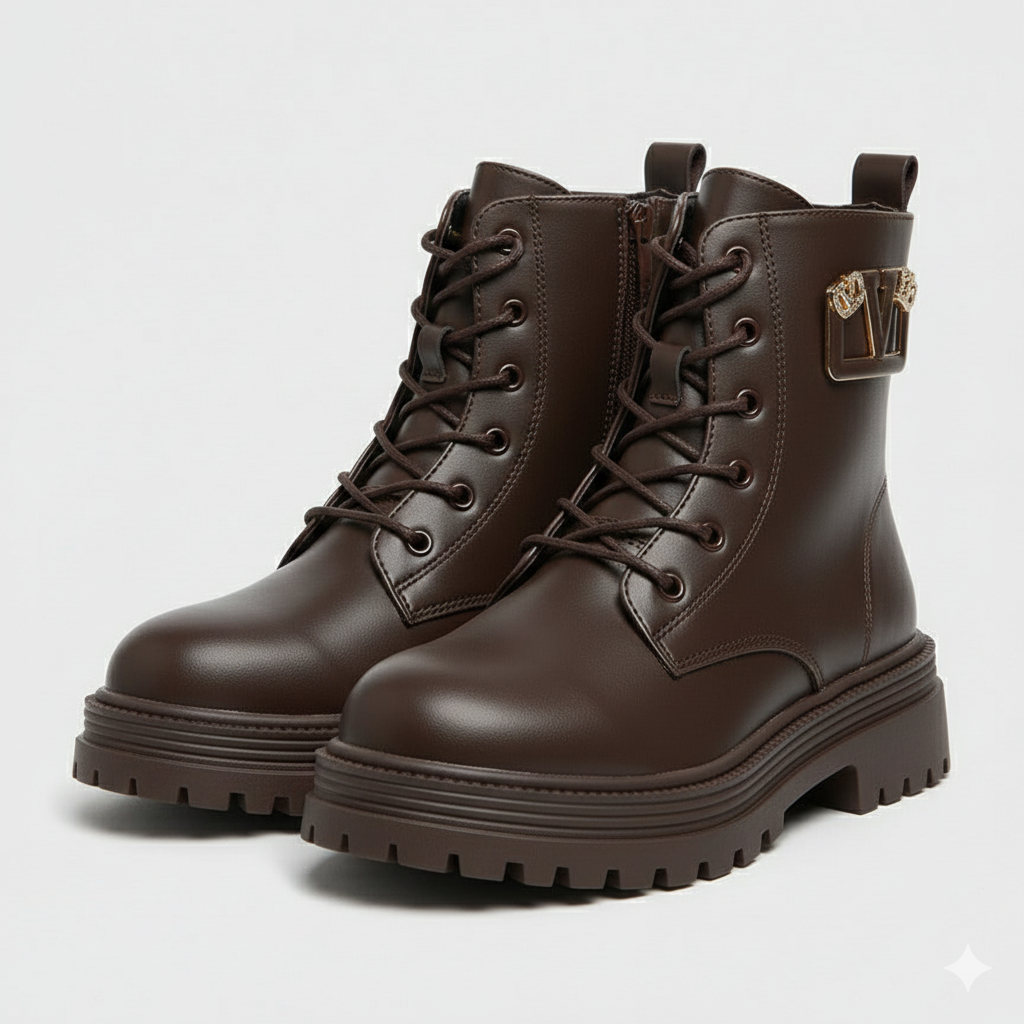 Bottines à plateforme pour femmes, lacets, style décontracté, confortables au quotidien