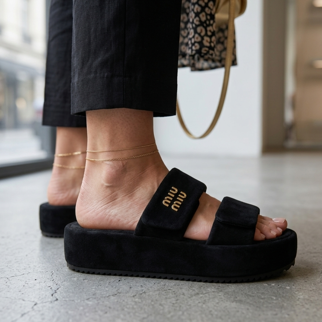 Comfort Dual-Strap Suede Slides – Lightweight Everyday Sandals