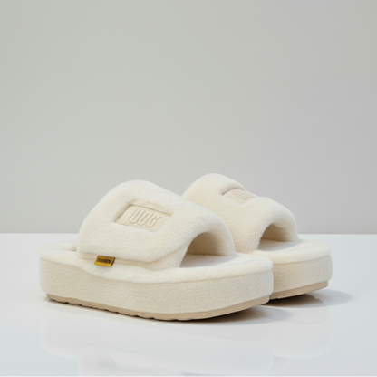 Faux-Fur Platform Slides: Cozy Warmth, Open-Toe Breeze