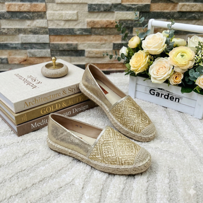 Espadrilles plates tissées pour femmes – Chaussures confortables, légères et élégantes