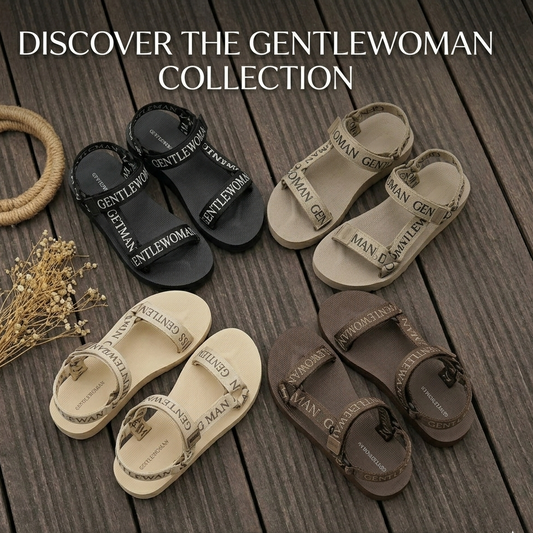 Sandales plates Gentlewoman à lanières pour femme – Chaussures d'été décontractées et tendance