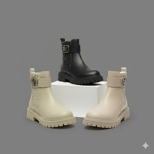 Bottes tendance avec détails de boucle élégants 