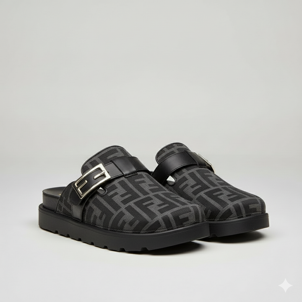 نعال كلوج نسائية مزينة بشعار العلامة التجارية، مريحة طوال اليوم، ذات نعل غير قابل للانزلاق.