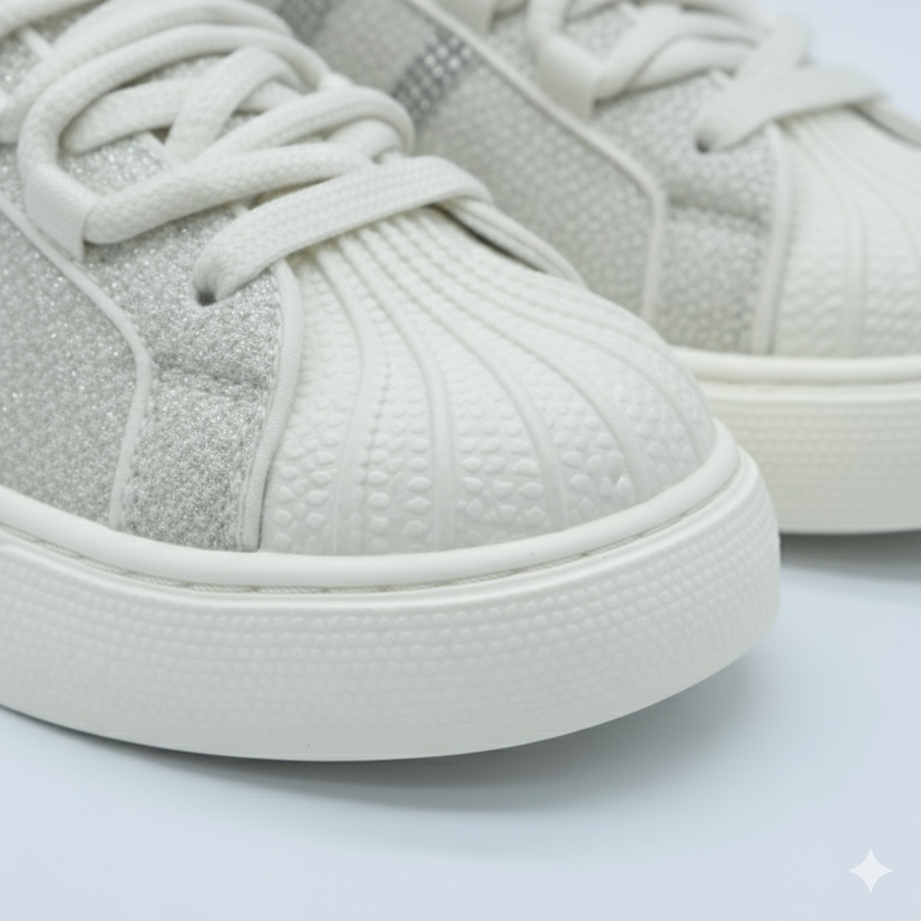 Women’s Rhinestone Platform Sneakers – Stylish Comfort Lace-Up Shoes