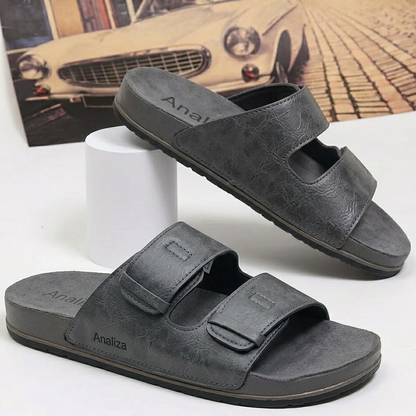 Men’s Dual Strap Comfort Sandals – Adjustable Casual Slip-On