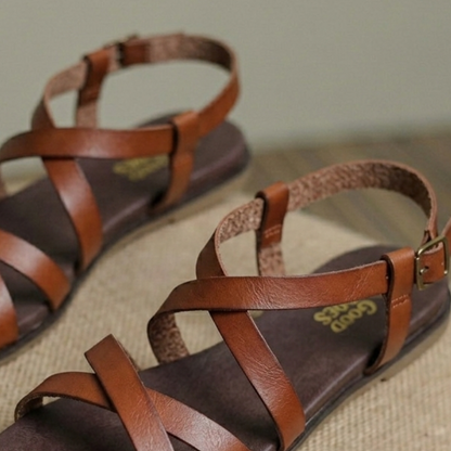 Classic Multi-Strap Flat Sandals for Women – Casual Buckle Ankle Summer Wear