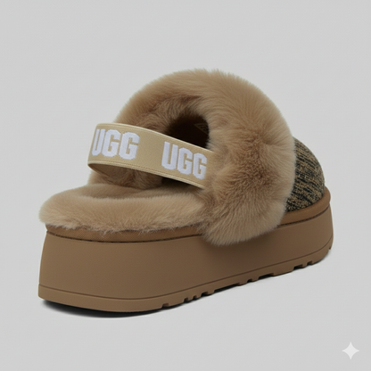 Cozy Faux Fur Slip-On Clogs – Warm Knit Lined Comfort Shoes