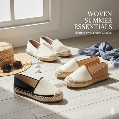 Women’s Classic Espadrille Slip-On Flats – Casual Comfort Shoes