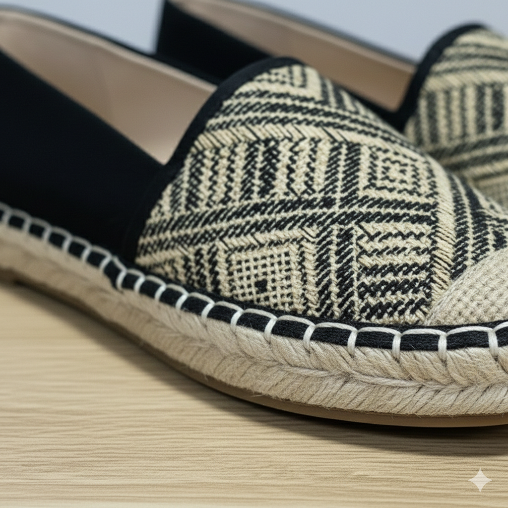 Espadrilles plates tissées pour femmes – Chaussures confortables, légères et élégantes