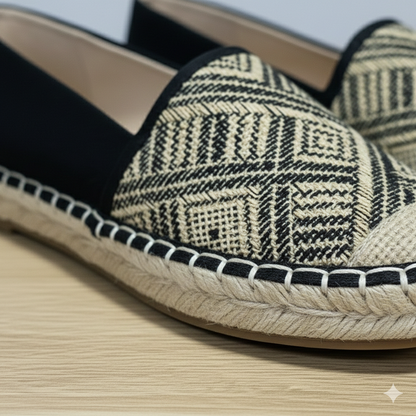 Espadrilles plates tissées pour femmes – Chaussures confortables, légères et élégantes