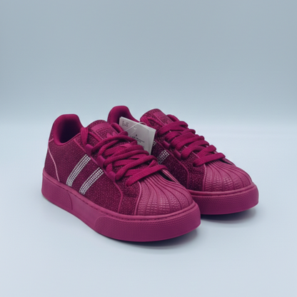 Women’s Rhinestone Platform Sneakers – Stylish Comfort Lace-Up Shoes