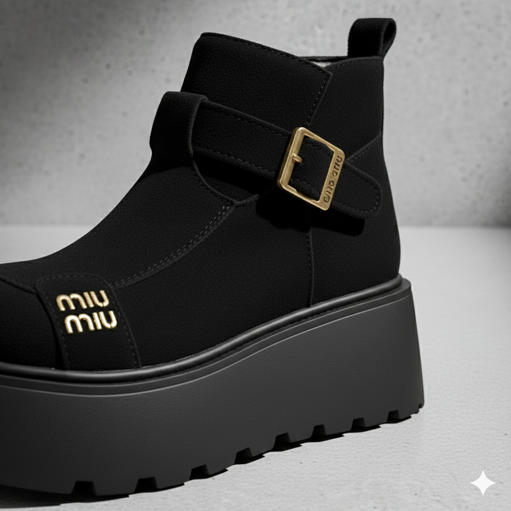 Chaussures élégantes et décontractées en daim pour femmes, à semelle compensée et bride à boucle.